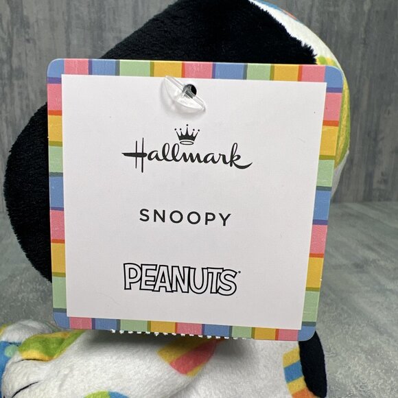 Peanuts Snoopy Plush Rainbow Tie Die Easter Egg Suit 8" Hallmark New With Tags - Picture 6 of 13